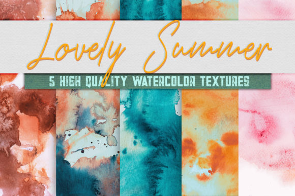 5 Lovely Summer Watercolor Texture Pack and Backgrounds