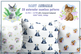 Baby Animals. Watercolor Seamless Pattern