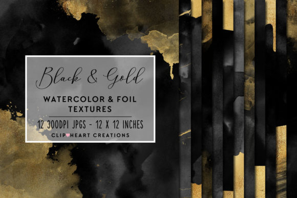 Black Gold Watercolor and Backgrounds