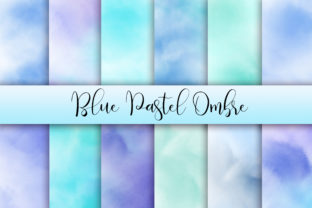 Blue Pastel Ombre Watercolor Background and Backgrounds