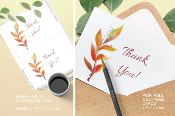 Cards with Orange Watercolor Fall Leaves: A Designer’s Perspective