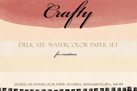 Crafty Delicate Watercolor Paper Set for Editorial and Web Design