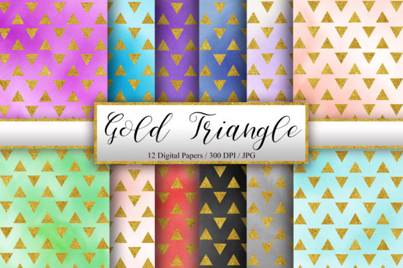 Gold Triangle Watercolor Background Patterns