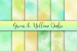 Green Yellow Ombre Watercolor Background and Backgrounds