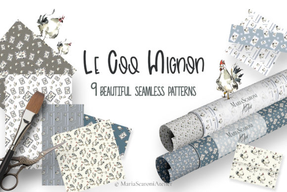 Le Coq Mignon - Watercolor Patterns