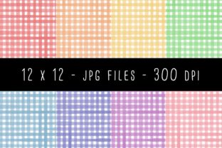 Pastel Watercolor Gingham Digital Paper & Patterns