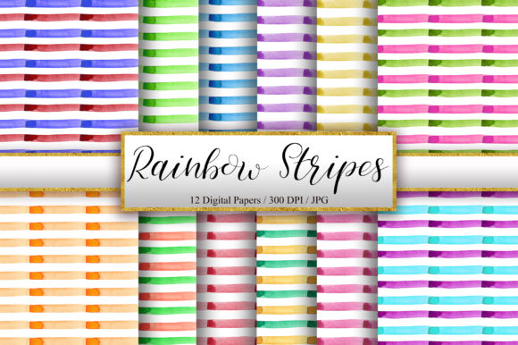 Rainbow Stripes Watercolor Background: A Versatile Pattern for Modern Branding