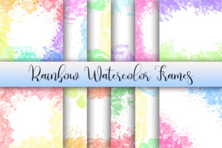 Rainbow Watercolor Frames Background