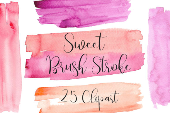 Sweet Watercolor Brush Stroke Clip Art