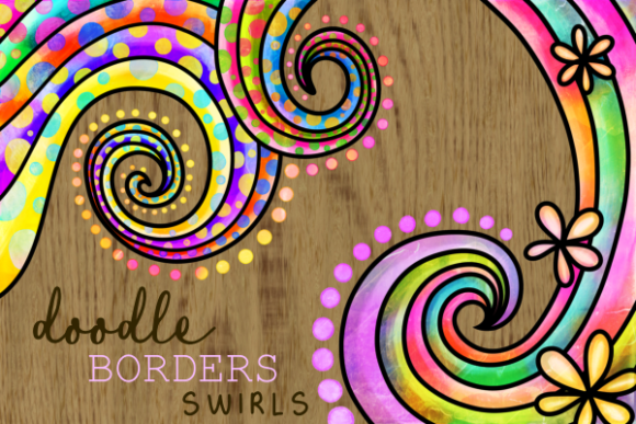 Swirly Doodle Watercolor Ink Borders: A Creative Background for Handmade Brands