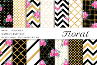 Watercolor Floral Digital Papers Pattern