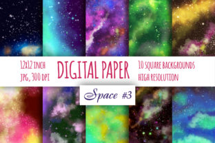 Watercolor Galaxy Digital Paper and Backgrounds