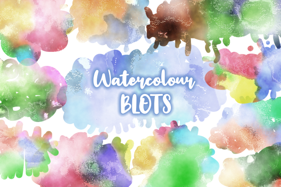 Watercolor Ink Blots and Splashes Set 2