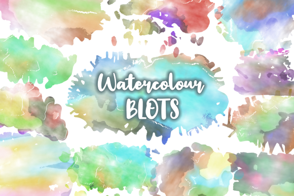 Watercolor Ink Blots Splashes for Crafts and Creative Projects