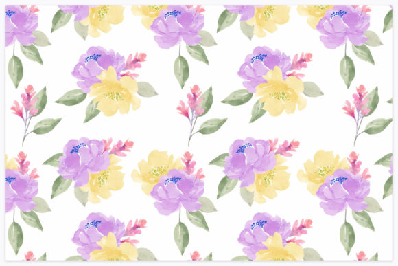 Watercolor Peony Floral Repeat Pattern