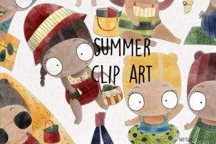 Watercolor Summer Clipart for Crafts