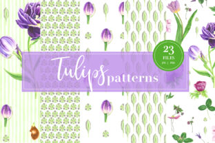 Watercolor Tulips Patterns