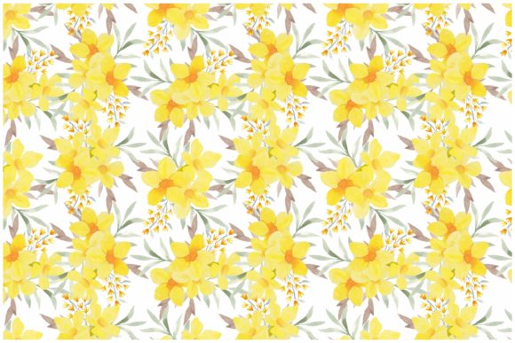 Watercolor Yellow Tropic Flower Pattern: A Vibrant Design Asset for Creative Branding