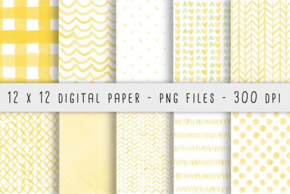 Yellow Watercolor Patterns